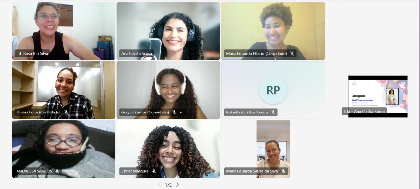 Grade de participantes de uma videochamada da comunidade